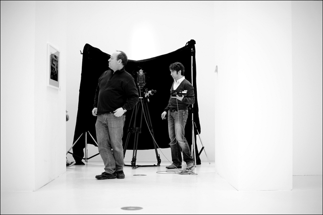 NDR tv team at Saul Leiter retrospective exhibition at Deichtorhallen Hamburg