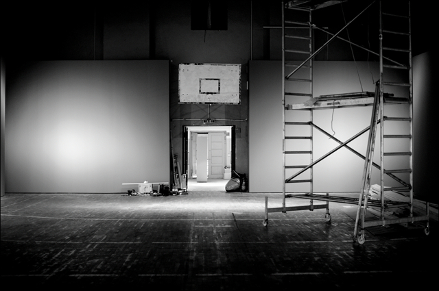 Installation preparations for Bruce Davidson exhibition at C/O Berlin