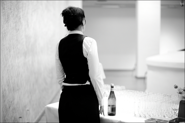 Waitress at Richard Pare Vernissage