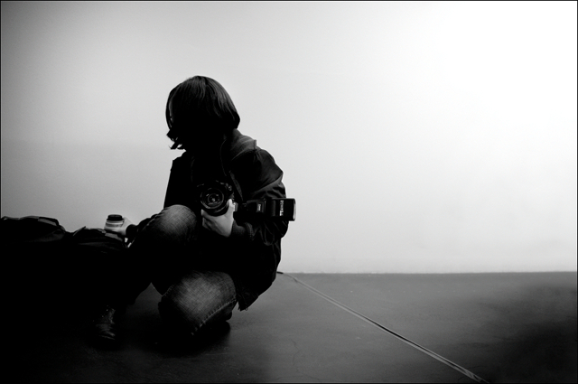 Press photographer at press conference Sammlung Falckenberg