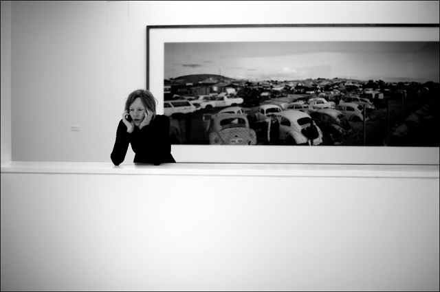 Donata Wenders making a phone call