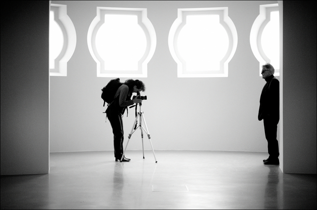 Lewis Baltz photographed during the press view at Kestnergesellschaft Hannover